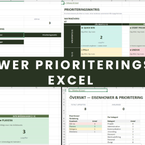 Eisenhower Prioriteringsmatris Excel – komplett översikt med alla flikar