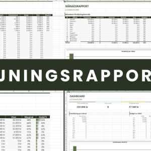 Försäljningsrapport Excel – översikt med KPI och navigering