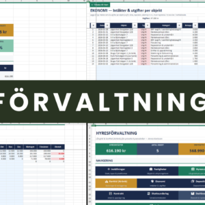 Hyresförvaltning Excel — långtid och korttid (Airbnb)