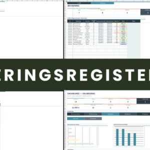 Kalibreringsregister Excel - kalibrering av mätinstrument enligt ISO 9001 med bevakning och spårbarhet